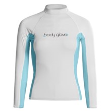 Body Glove Deluxe Rash Guard - Long Sleeve  (For Women) in White/Bonnie Blue - Closeouts