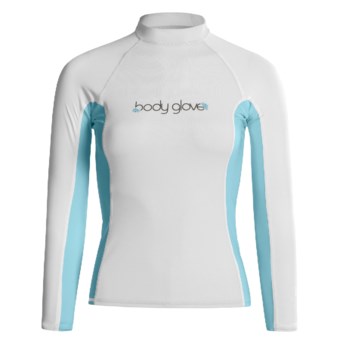 Body Glove Deluxe Rash Guard - Long Sleeve  (For Women) in White/Bonnie Blue