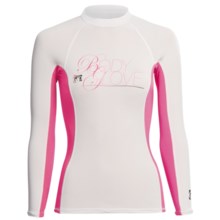 Body Glove Deluxe Rash Guard - Long Sleeve  (For Women) in White/Pink - Closeouts
