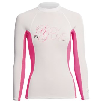 Body Glove Deluxe Rash Guard - Long Sleeve  (For Women) in White/Pink