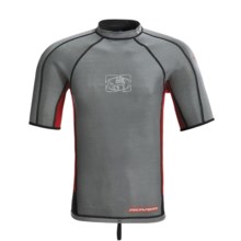 Body Glove Super Rover Surf Shirt - 1mm, Reversible, Short Sleeve (For Men) in Dark Grey/Red/Black - Closeouts