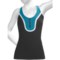 Body Up 5K Tank Top - Zip Neck (For Women) in Black/Blue