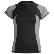 Body Up Ciao Zip Shirt - Short Sleeve (For Women) in Black/Silver - Closeouts