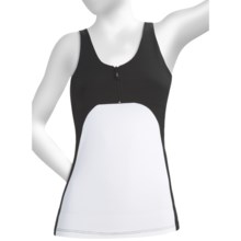 Body Up Endurance Tank Top - Zip Neck (For Women) in Black/White - Closeouts