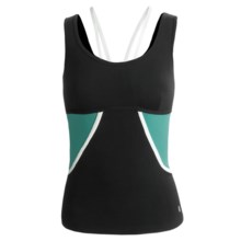 Body Up Give Me the Scoop Tank Top (For Women) in Black/Green - Closeouts