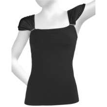 Body Up Om Tank Top - Built-In Bra, Removable Sleeves (For Women) in Black/Black - Closeouts