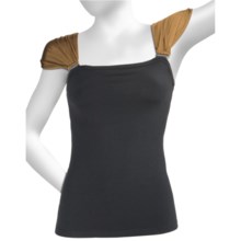 Body Up Om Tank Top - Built-In Bra, Removable Sleeves (For Women) in Black/Gold - Closeouts