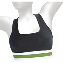 Body Up Way Sports Bra (For Women) in Black/White/Green - Closeouts