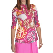 Bogner Bella Golf Shirt - 3/4 Sleeve (For Women) in Pink - Closeouts
