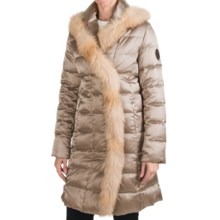 Bogner Coron-DP Long Down Jacket - Fur Trim (For Women) in Champagne - Closeouts