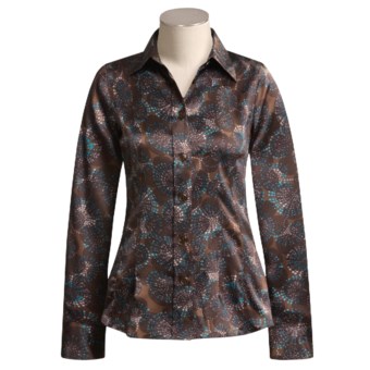 Bogner Gabi Cotton Shirt - Long Sleeve (For Women) in Brown Print