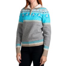 Bogner Katty Sweater - Zip Neck, Wool-Cashmere (For Women) in Turquoise - Closeouts