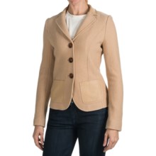 Bogner Nerina Blazer - Boiled Wool, Leather Trim (For Women) in Tan - Closeouts