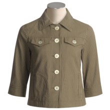 Bogner Rosara Cotton Jacket (For Women) in Olive Pinstripe - Closeouts