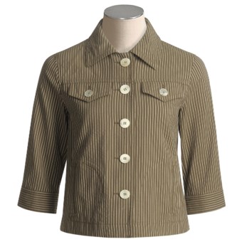 Bogner Rosara Cotton Jacket (For Women) in Olive Pinstripe