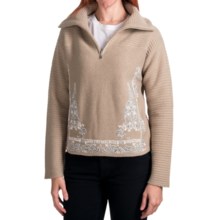 Bogner Stanja Sweater - Zip Neck, Wool-Cashmere (For Women) in Champagne - Closeouts
