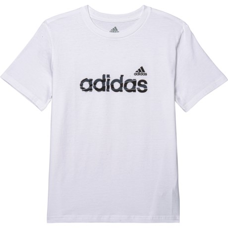 Adidas Bold Brand T-Shirt - Short Sleeve (For Big Boys) - WHITE (L )