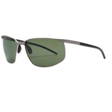 Bolle Tempo Sunglasses - Polarized in Satin Aluminum/Axis Green/Grey - Closeouts