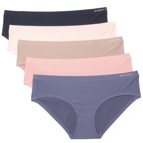 Danskin Bonded Edge Panties - 5-Pack, Hipsters (For Women) - BLUSH DUST/BREATHLESS/TWILIGHT BLOOM/QUIET ZEN/IND (XL )
