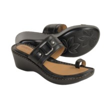 Born Arina Sandals - Leather, Wedge (For Women) in Black - Closeouts