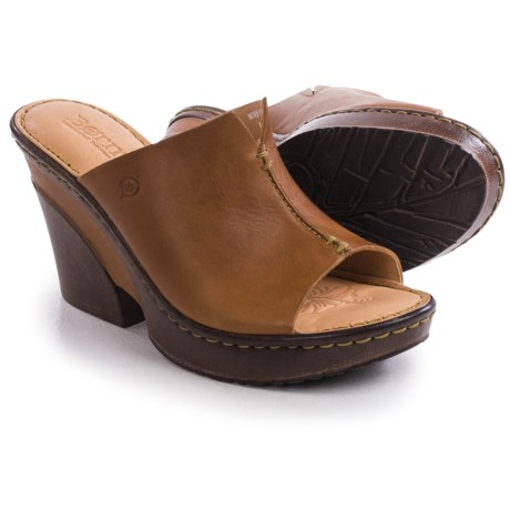 Born Birch Wedge Sandals Leather For Women