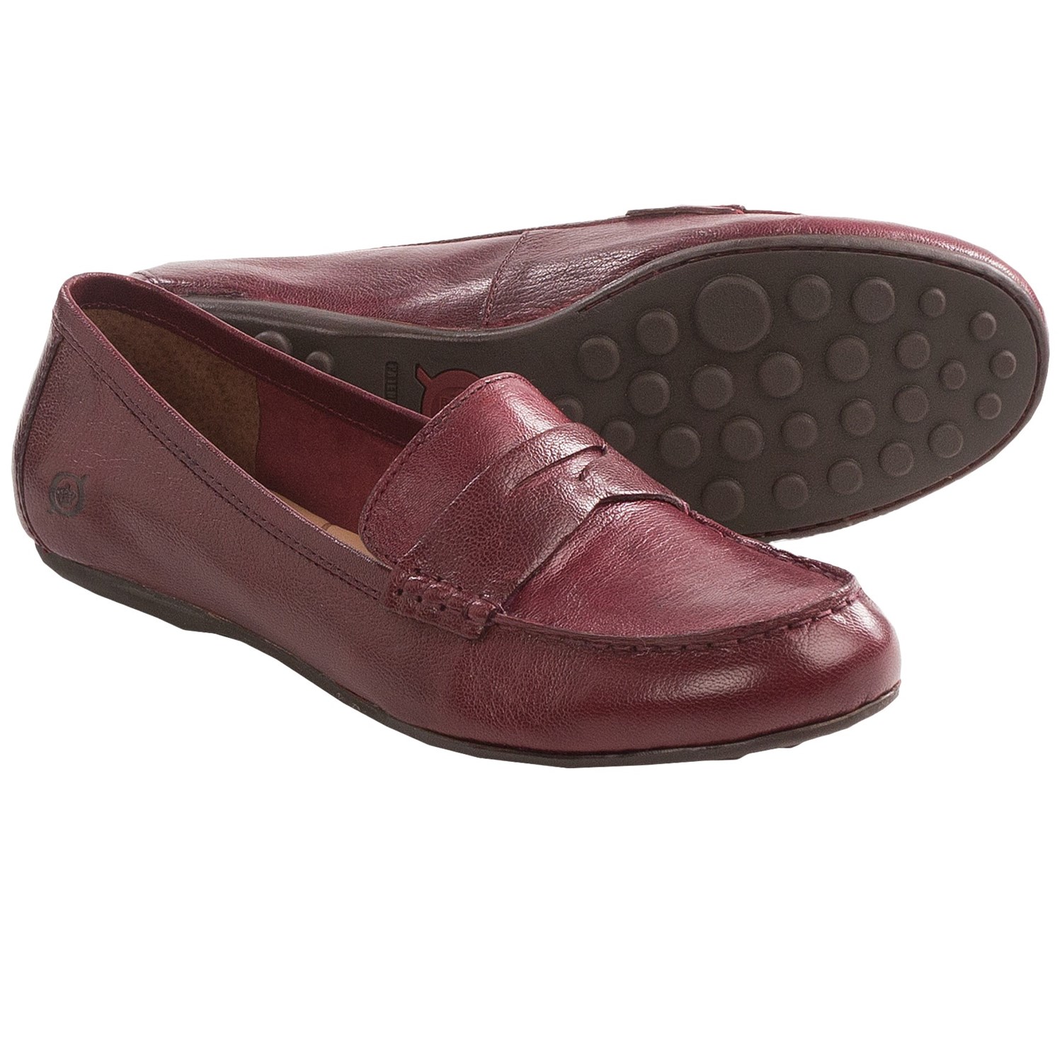 Born Dinah Penny Loafer Shoes - Leather (For Women) in Red