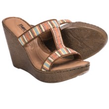 Born Lio Wedge Sandals (For Women) in Orange Fabric - Closeouts