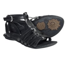 Born Saffron Gladiator Sandals - Leather (For Women) in Black Leather - Closeouts