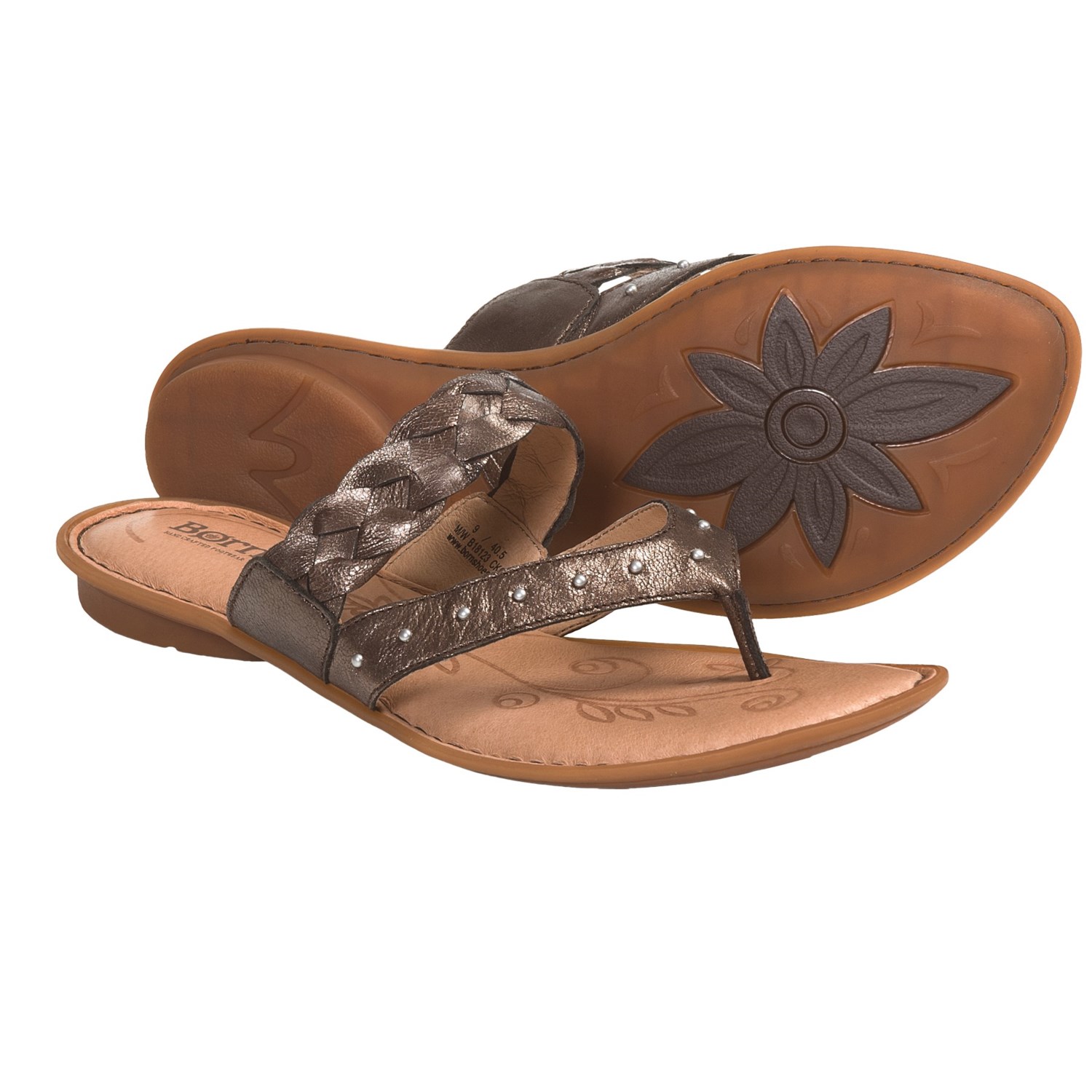 Born Tyne Leather Sandals (For Women) in Dark Brown Metallic