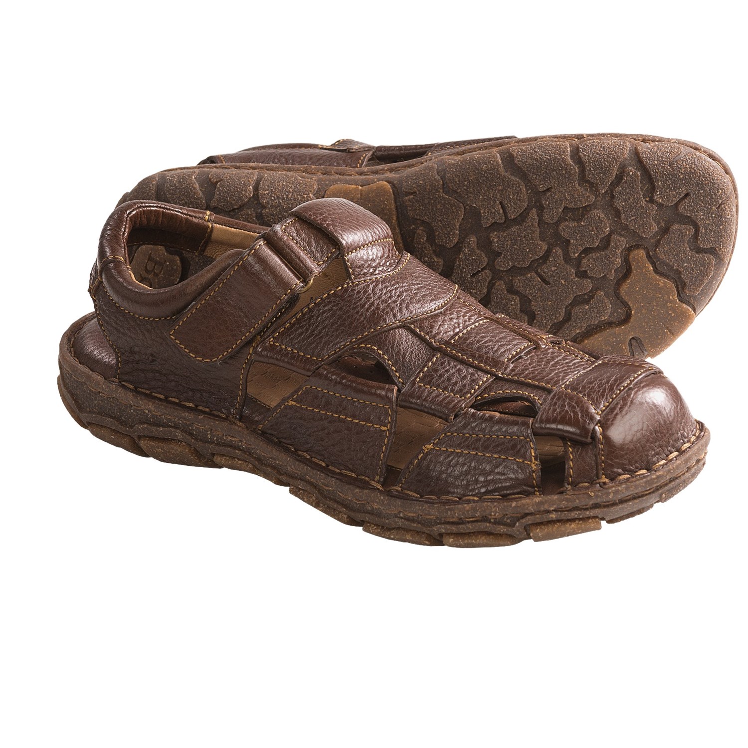 Born Woodward Sandals - Woven Leather (For Men) in Walnut Full Grain