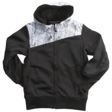 Boulder Gear Boiler Hooded Jacket - Fleece Backing (For Boys) in White Grid/Black - Closeouts