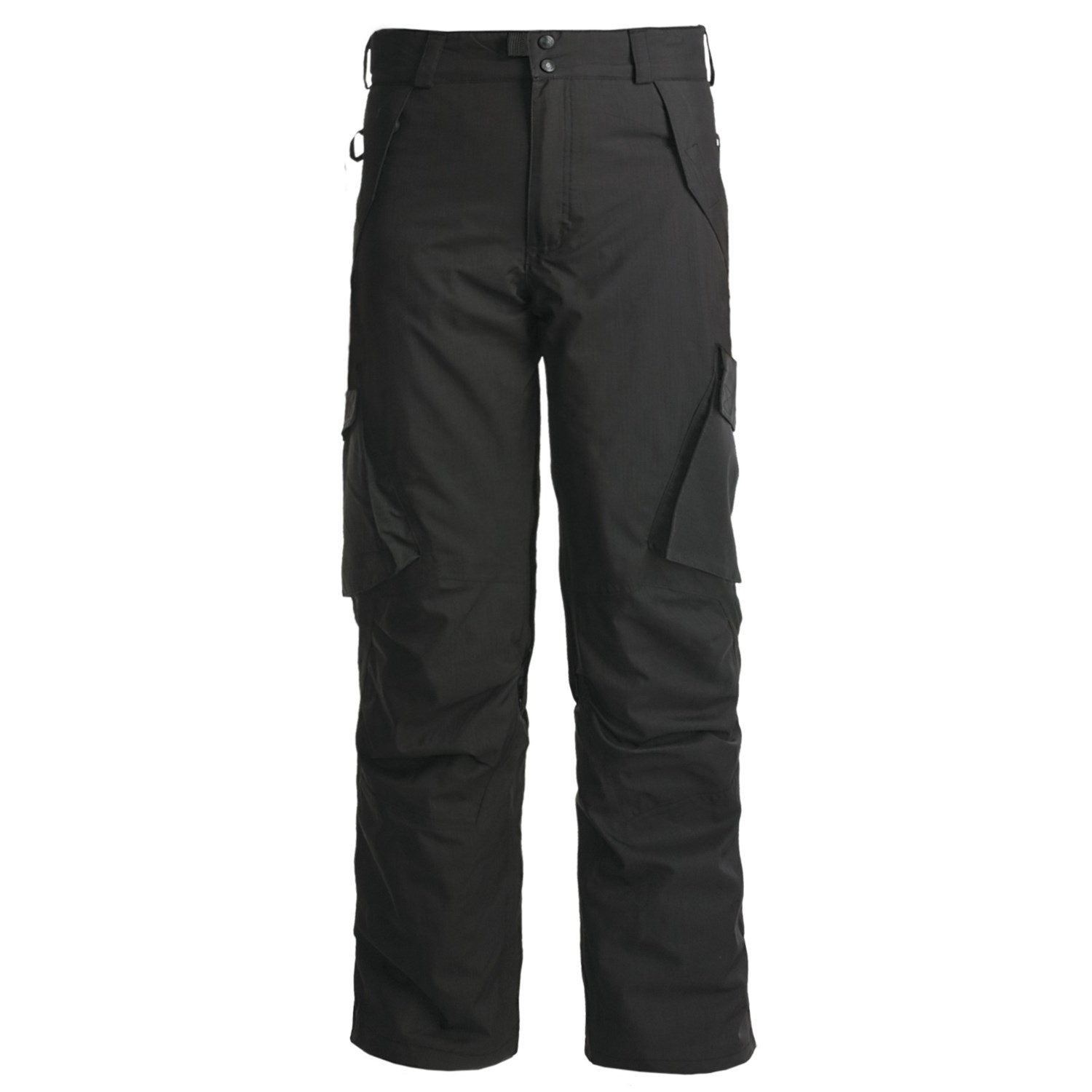 black leather stacked cargo pants