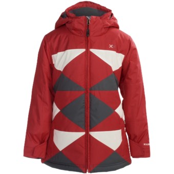 Boulder Gear Peacework Jacket - Insulated (For Girls) in Lipstick Red/Cream/Grey Shadow