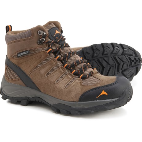 PACIFIC MOUNTAIN Boulder Mid Hiking Boots - Waterproof, Suede (For Men) - Brown/ Orange (13 )