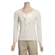 Bow-Front Stretch Shirt - Long Sleeve (For Women)