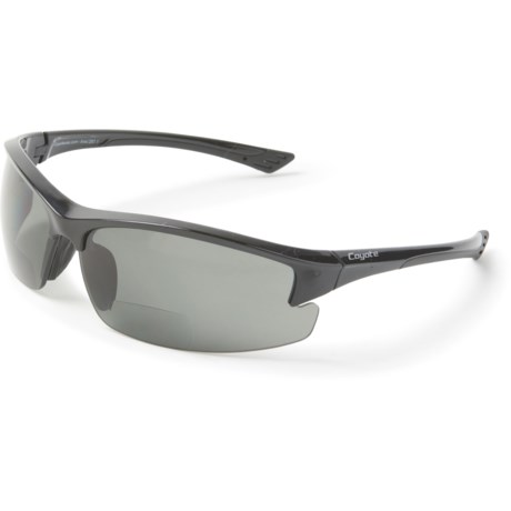 Coyote Eyewear BP-7 Bifocal Reading Sunglasses - Polarized, +2 (For Men) - BLACK/GRAY ( )