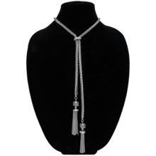 82%OFF 女性のネックレス 編みこみのチェーンタッセルネックレスボロ Braided Chain Bolo Tassel Necklace画像
