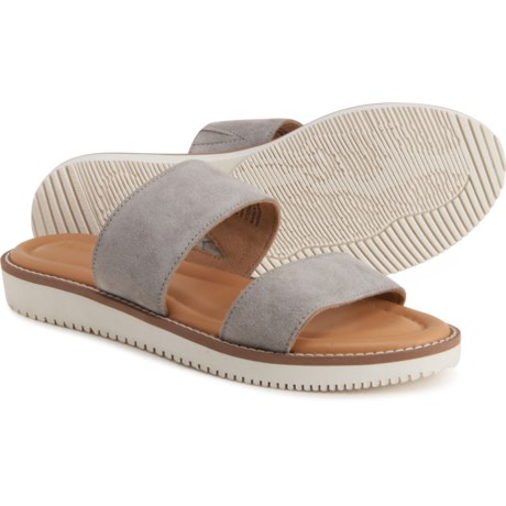 Hush Puppies Briard 2-Band Slide Sandals - Suede (For Women) - Light Grey (7 )