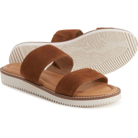 Hush Puppies Briard 2-Band Slide Sandals - Suede (For Women) - Tan (6 )