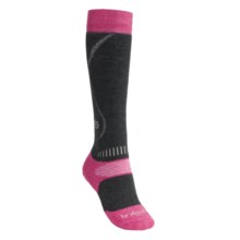 Bridgedale All-Mountain Snowsport Socks - Merino Wool (For Women) in Dark Grey/Magenta - 2nds