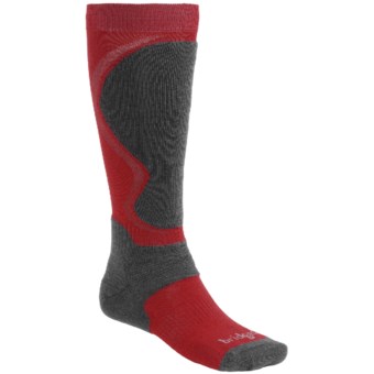 Bridgedale Merino Wool Ski Socks (For Men) in Gunmetal/Poppy
