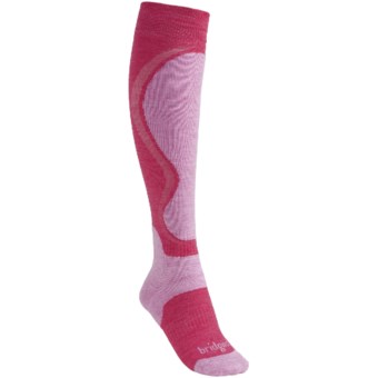 Bridgedale Merino Wool Ski Socks - Lightweight (For Women) in Raspberry/Pink