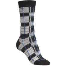 Bridgedale Plaid Socks - Rayon, Crew (For Women) in 926 Natural/Blue Plaid - 2nds