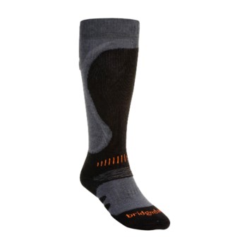 Bridgedale Precision Heel Fit Ski Socks - Merino Wool, Midweight (For Men) in Black/Charcoal