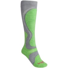 Bridgedale Precision Ski Socks - Merino Wool (For Women) in Dove Grey/Apple - 2nds