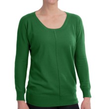 Brodie Scoop Neck Cashmere Sweater (For Women) in Bottle Green - Closeouts