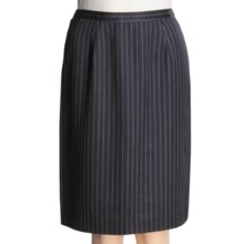 Broken Stripe Slim Skirt - Knee Length (For Women) in Navy - 2nds
