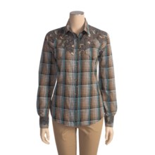 Brooks & Dunn by Panhandle Slim Plaid Shirt - Cotton, Long Sleeve (For Women) in Brown - Closeouts