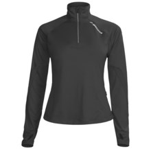 Brooks Essential Run Shirt - Zip Neck, Long Sleeve (For Women) in Black - Closeouts