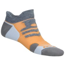 Brooks Infiniti Race Day Socks - Double Tab, Below-the-Ankle (For Men and Women) in Grey/Orange - 2nds